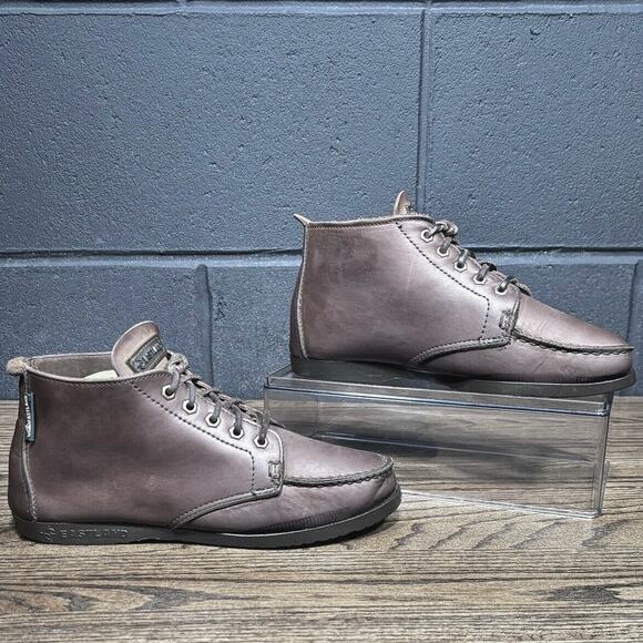 Vintage EASTLAND Brown Leather Peasant Shoe Moccasin Bootie Women’s 7 M - Picture 2 of 8